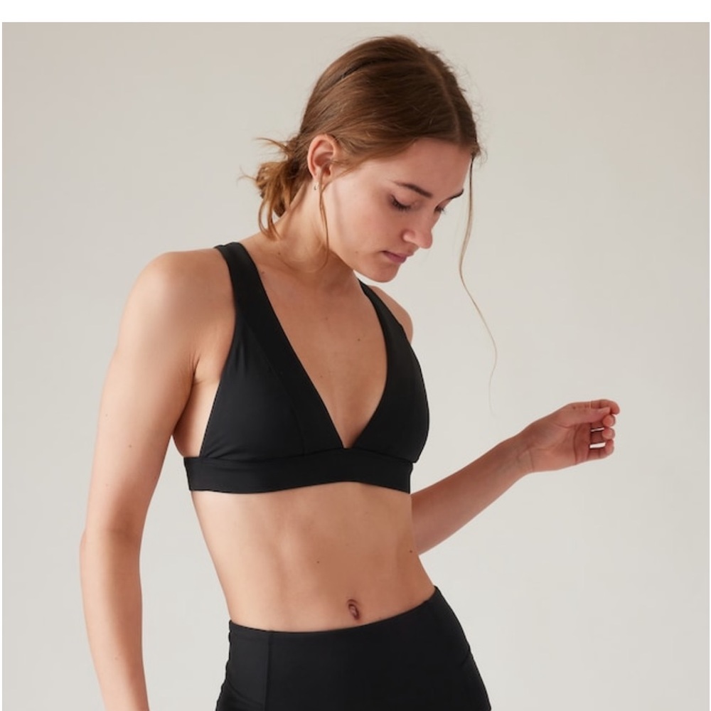Athleta Black V-Neck Bikini Top